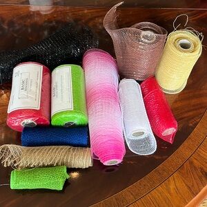 Lot of Mesh Hobby Floral Crafting Ribbon